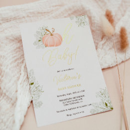 Oh Baby pink pumpkin floral girl baby shower