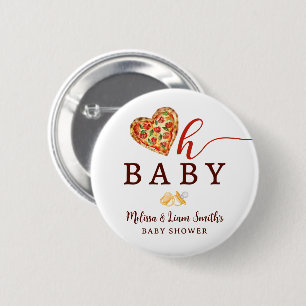 Oh Baby Pizza and Pacifiers Baby Shower Button – F