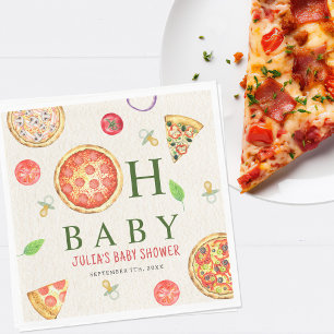 Oh Baby Pizza + Pacifiers Baby Shower Napkin