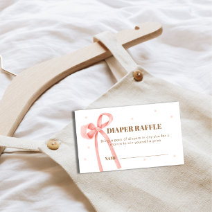 Oh Baby Polka Dot Bow Diaper Raffle Baby Shower  Enclosure Card