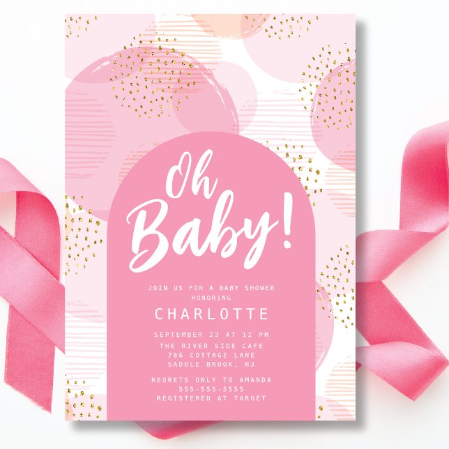 Oh Baby Polka Dots Baby Shower Invitation  (Creator Uploaded)