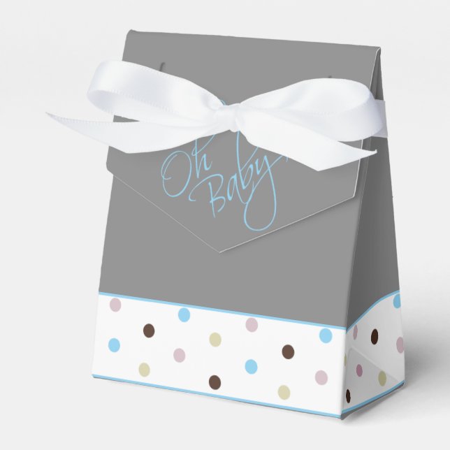 Oh Baby Posh Baby Shower for Boy Favour Box (Front Side)
