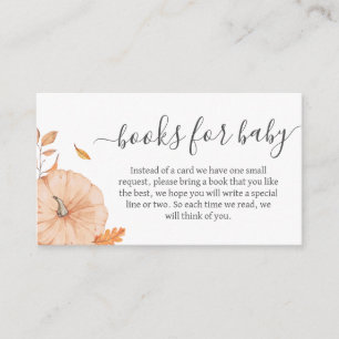 Oh Baby Pumpkin Fall Baby Shower Books for Baby Enclosure Card