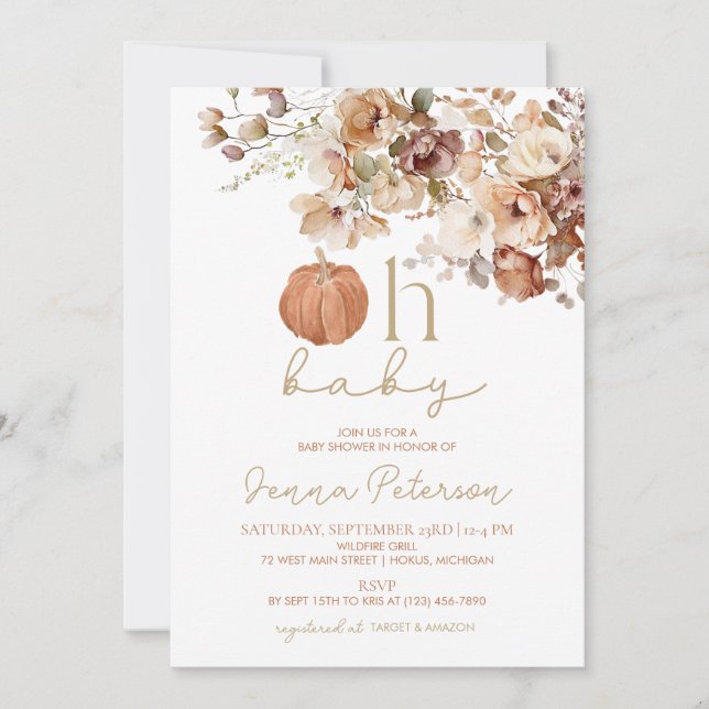 Oh Baby Pumpkin Fall Baby Shower Invitation (Front)