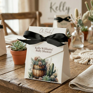Oh Baby! Rustic Succulents & Cacti Baby Shower Favour Box