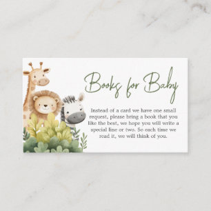 Oh Baby Safari Animals Baby Shower Books for Baby Enclosure Card
