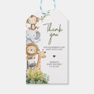 Oh Baby Safari Animals Baby Shower Favour Tags