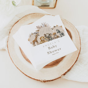 Oh Baby Safari Animals Boho Baby Shower Napkin