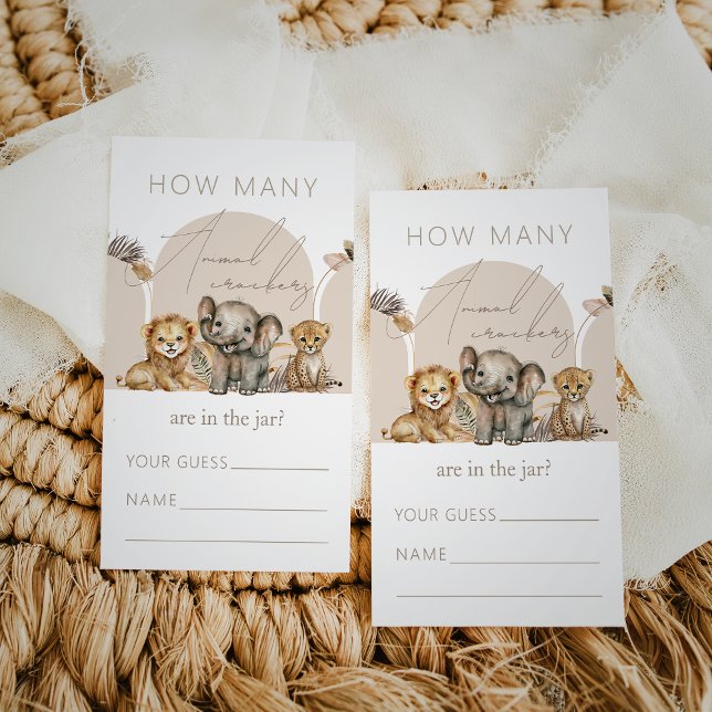 Oh Baby Safari Boho Shower animal ckrackers game Enclosure Card (Creator Uploaded)