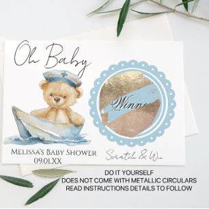 Oh Baby Sailor Ocean Baby Shower DIY Scratch Card
