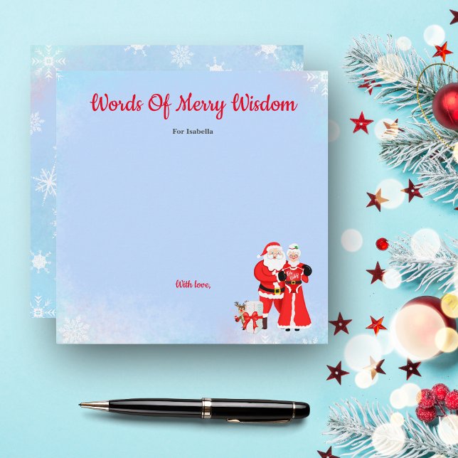 Oh Baby Santa & Mrs. Claus Baby Shower Advice (A wonderful way have your guest give some advice to the future parents. )