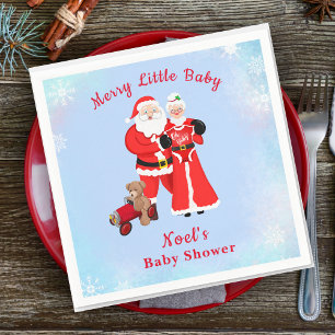 Oh Baby Santa & Mrs. Claus Baby Shower Napkin