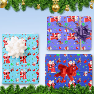 Oh Baby Santa & Mrs. Claus Baby Shower Wrapping Paper Sheet
