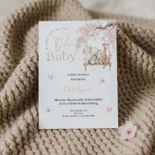 Oh Baby Shower Invitation • Cherry Blossom Theme