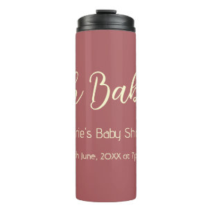 oh baby shower name date maron simple minimal tren thermal tumbler