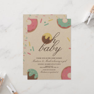 Oh Baby Shower Sweet Cake Pop Doughnut Invitation