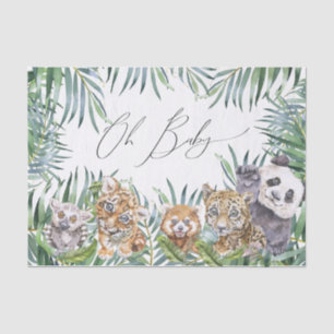 Oh Baby Shower Tropical Jungle Animals  Tissue Paper