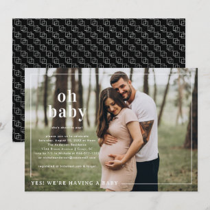 Oh Baby   Simple Photo Baby Shower Invitation
