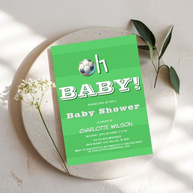 Oh Baby! Sport Football Baby Boy Shower Invitation (Creator Uploaded)
