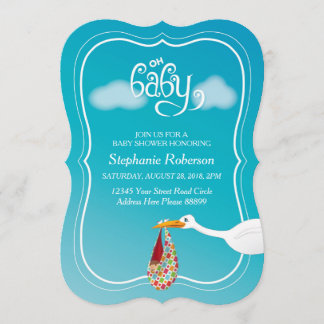 Oh Baby! Stork Baby Shower invitation