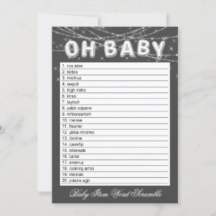 Oh Baby String Light Dark Grey Word Scramble