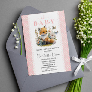Oh Baby Sweet Foxy Baby Shower Invitation Postcard