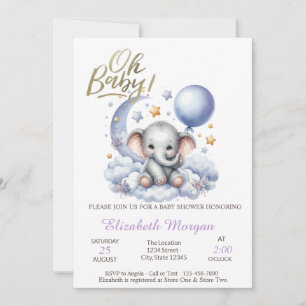 Oh Baby Teddy Bear Baby Shower   Invitation