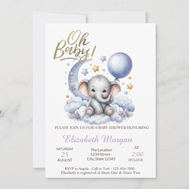Oh Baby Teddy Bear Baby Shower   Invitation (Front)