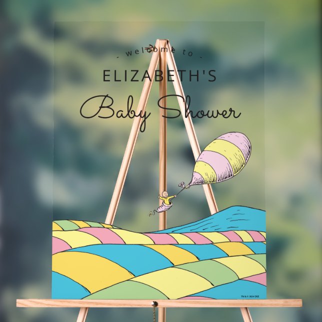 Oh, Baby, the Places You'll Go Baby Shower Acrylic Sign (Neutral)