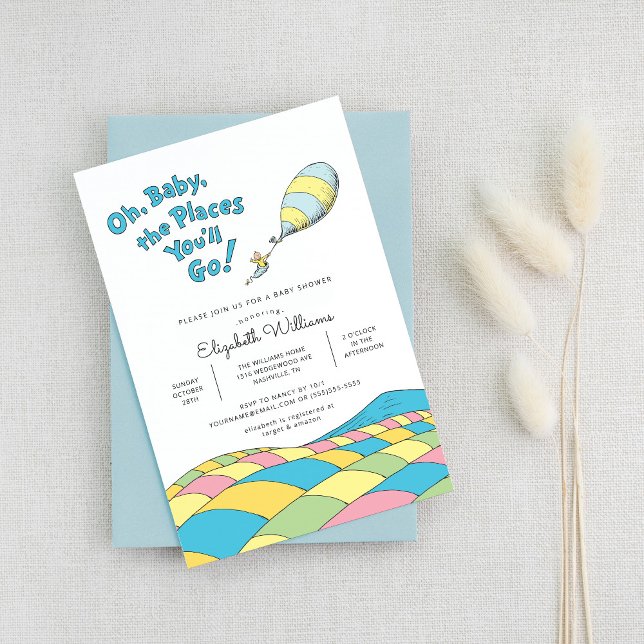 Oh, Baby, the Places You'll Go Boy Baby Shower Invitation (Creator Uploaded)
