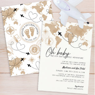 Oh Baby Travel Baby Shower Invitation
