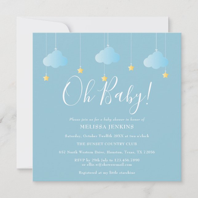 Oh Baby Twinkle Twinkle Baby Shower / Sprinkle Invitation (Front)