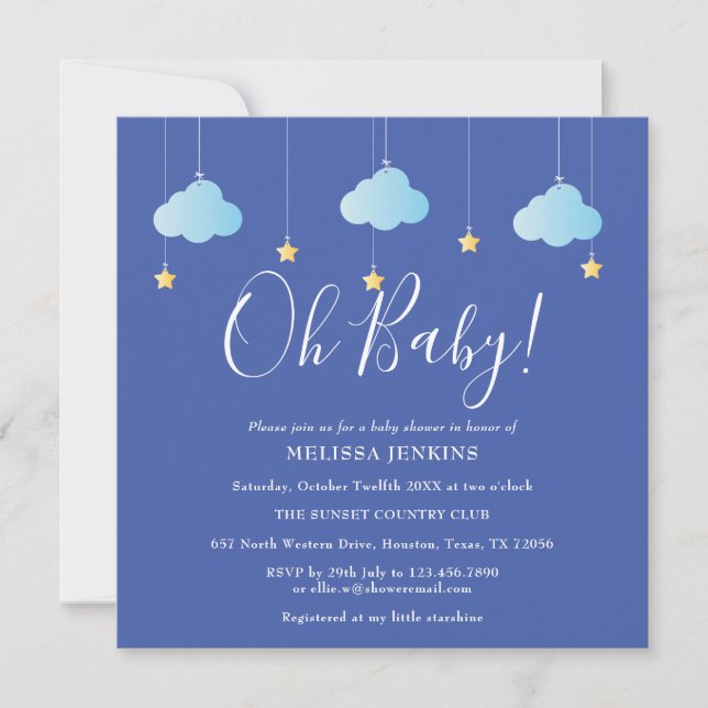 Oh Baby Twinkle Twinkle Baby Shower / Sprinkle Invitation (Front)