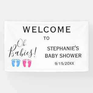 Oh Baby Twins' Baby Shower Welcome Banner