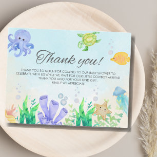 Oh Baby Under Sea Baby Shower Thank You Card