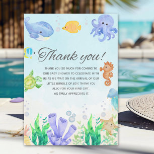 Oh Baby Under Sea Baby Shower Thank You Card