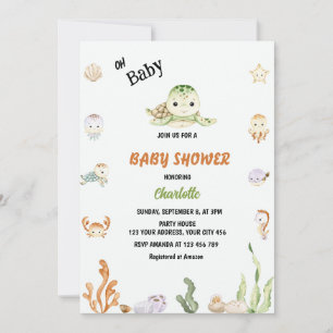 Oh Baby Under The Sea Baby Shower  Invitation