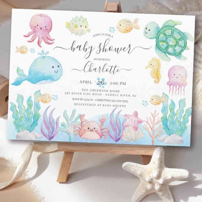 Oh Baby Under The Sea Baby Shower Invitation (Creator Uploaded)