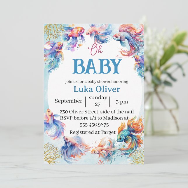 oh baby under the sea fish baby shower invitation (Creator Uploaded)