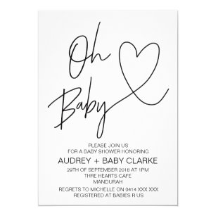 Oh Baby - Unisex Baby Shower Invitation