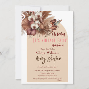 Oh baby vintage boho fairy is in bloom  invitation