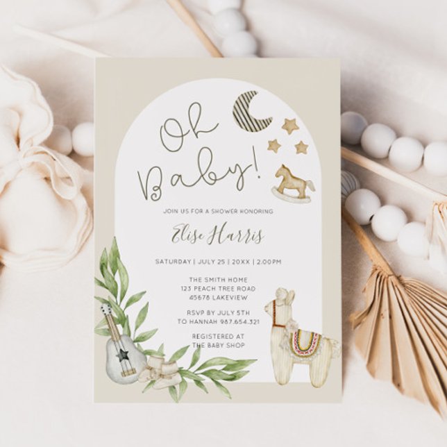 Oh Baby Vintage Toys Gender Neutral Baby Shower Invitation (Creator Uploaded)