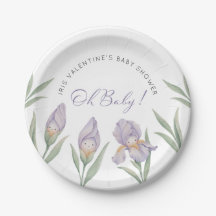 Oh Baby Watercolor Iris Floral Purple Lavender