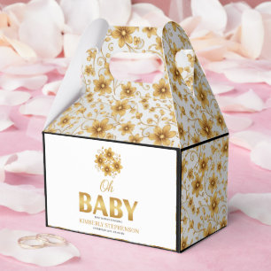 Oh Baby Watercolor Rose Gold Baby Shower Favour Box