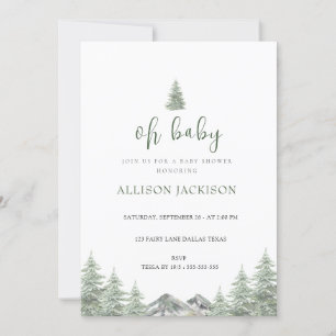 Oh Baby Wild One Mountain Baby Shower  Invitation