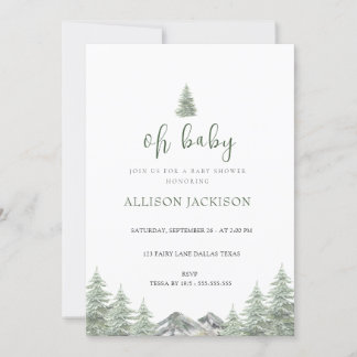 Oh Baby Wild One Mountain Baby Shower Invitation