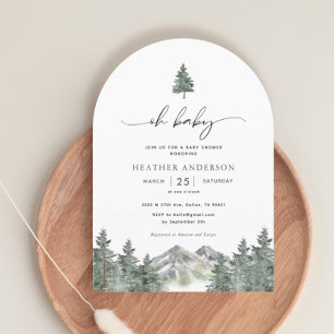 Oh Baby Wild One Mountain Boy Baby Shower Arch Invitation