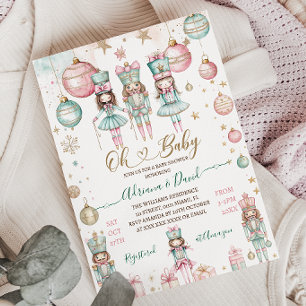 Oh Baby Winter Christmas Baby Shower Invitation