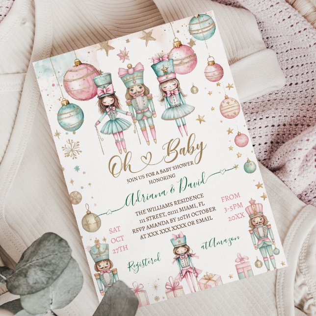Oh Baby Winter Christmas Baby Shower Invitation (Creator Uploaded)
