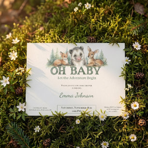 Oh Baby Woodland Baby Shower Invitation • Opossum 